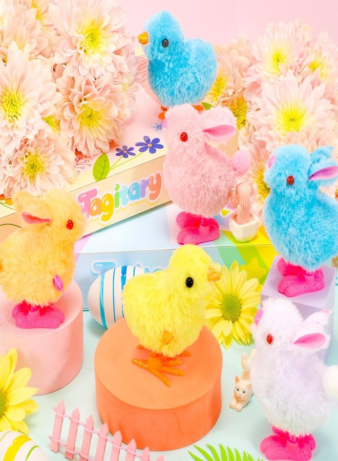 Tagitary Bunny and Jumping Chick Wind Up Toys Easter Plush Rabbit and Chicken Toy for Kids Toddlers Easter Egg Hunt Basket Party Favor Stocking Stuffers Classroom Prizes Christmas Birthday Gift - Image 2